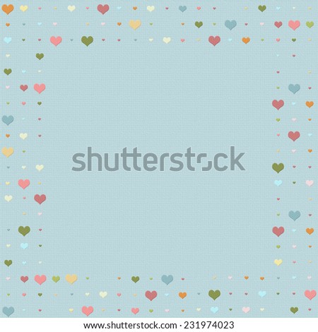 Heart patterned frame/border with multicolored hearts