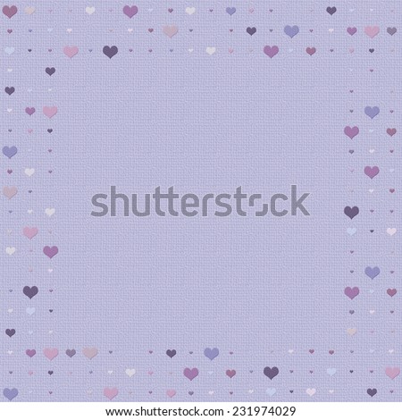 Heart patterned frame/border in shades of purple