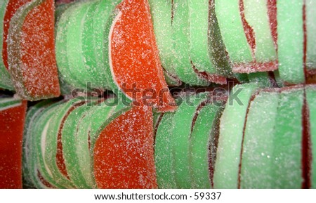 candy, sugar-coated watermelon