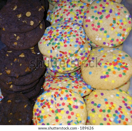 chocolate cookies and sugar cookies with sprinkles