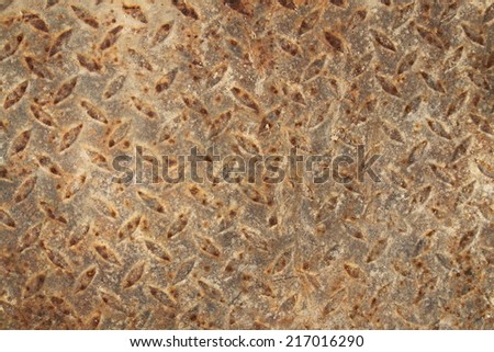 A detailed close up of worn and rusted industrial diamond durbar plate sheeting. A great texture image for a background or overlay.