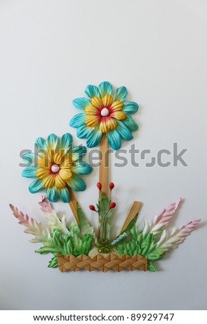 Decoration flower made from paper on white background