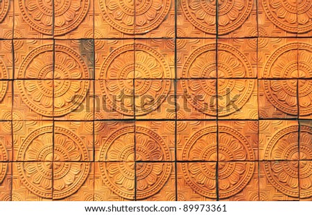 red brick wall background from temple wall