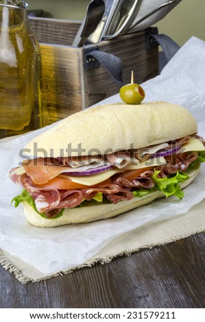 Italian Sub Deli Sandwich