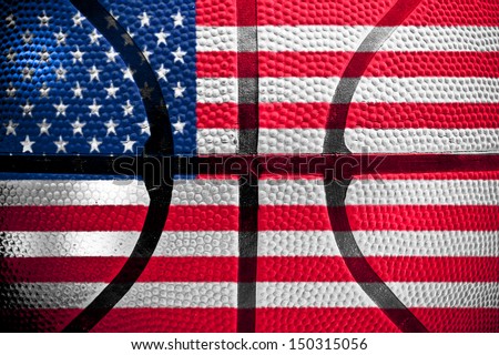 basketball ball texture, USA flag