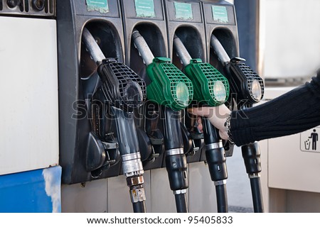 woman in a fuel station