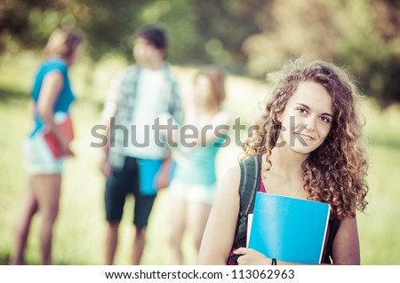 Young Female Student at Park,Italy