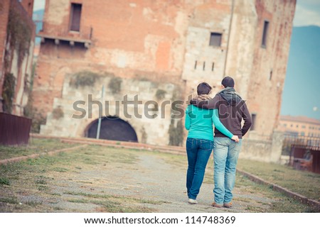 Young Couple at College,Pisa Italy