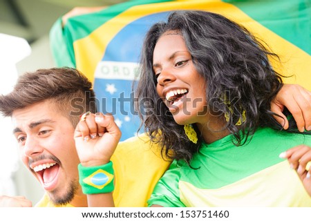 Brasilian Supporters at Stadium Brazil Brasilian Supporters at Stadium Brazil