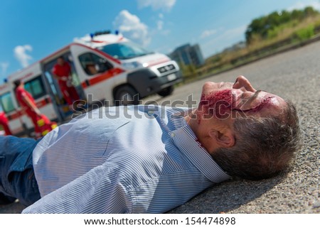 Rescue Team Providing First Aid,Italy