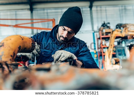 manual worker on a workshop