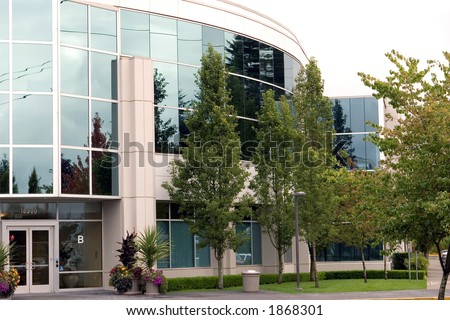 Office building in Redmond, WA, home of the largest software company in the world.