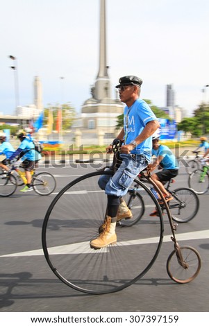 BANGKOK AUGUST 16 : Unidentified cyclist took part in \