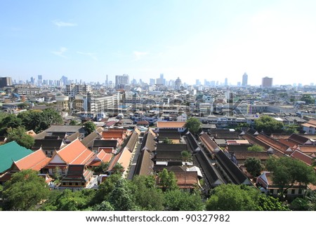 Top view of Bangkok landscape, Thailand