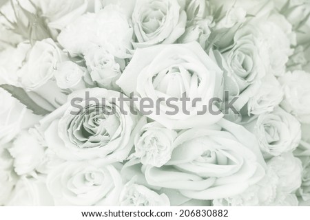 sweet color roses wedding bouquet flowers in soft style