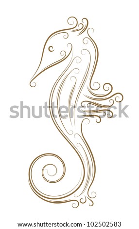 sketch of seahorse