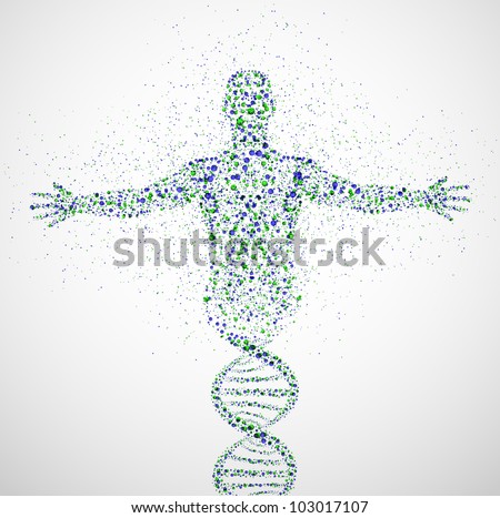  Vector on Shutterstock Abstract Model Of Man Of Dna Molecule Eps 10 103017107