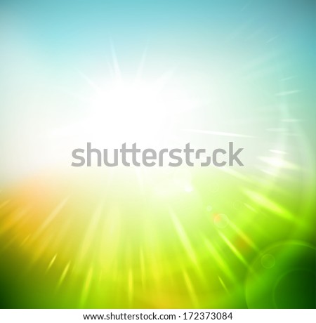 Spring Abstract Background, Sun Rays. Eps 10