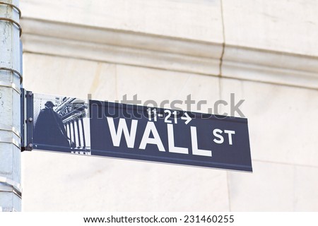 Street name sign of Wall Street