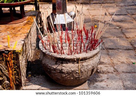 Incense burner in thai temple