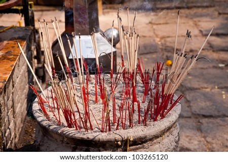 Incense burner in thai temple
