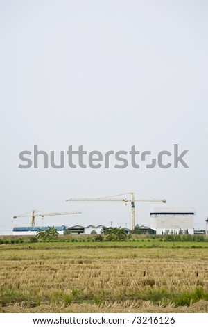 factories and rice fields
