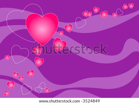 purple love heart background. stock photo : Love heart of