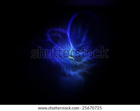 abstract background with an orb or sphere in the middle surrounded by wisps and swirls.
