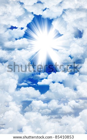 Divine light through the clouds