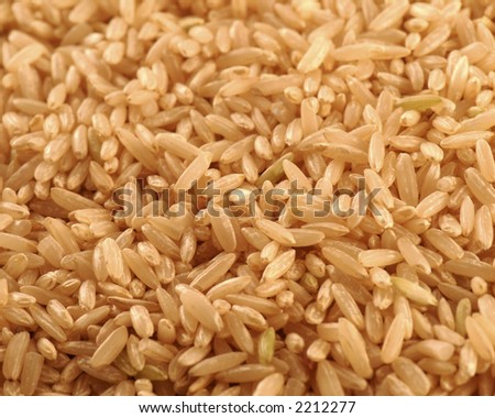 A macro picture of brown rice.  This was shot with use as a background in mind.