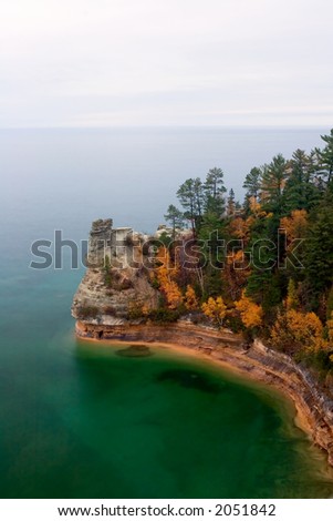 Miners Castle in Fall Colors Pictured Rock National Lakeshore