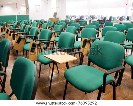 Chairs in a university classroom