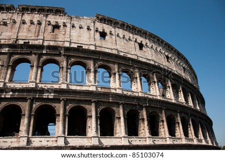 The Colosseum, the world famous landmark in Rome, Italy