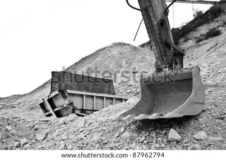 bulldozer in quarry