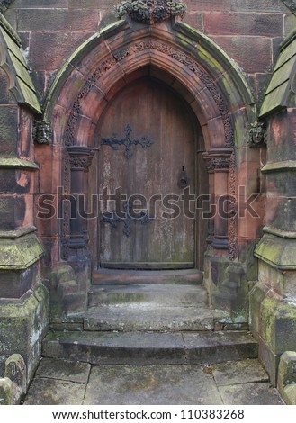 door to north porch St. Giles church, Cheadle by Pugin