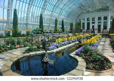A picture of a indoor garden in St. Paul conservatory