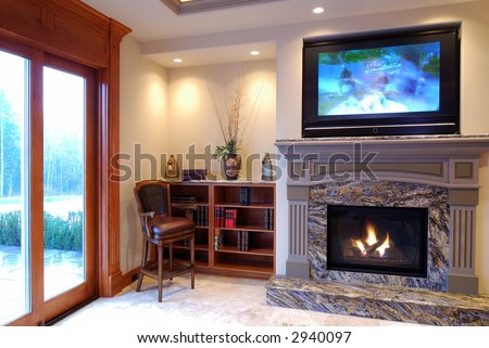 Living Room With A Fireplace