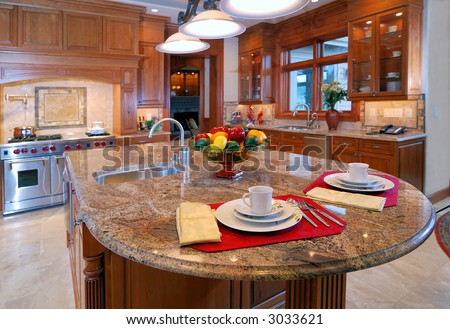 Close Up of a granite kitchen top