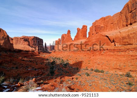 Park Avenue at Arches National Park in Utah