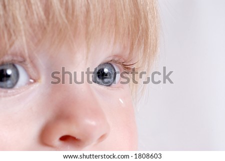 Crying Little Girl Toddler With Tears in her Eyes (02)