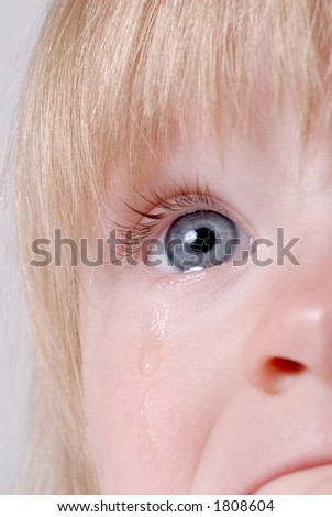 Crying Little Girl Toddler With Tears in her Eyes (03)
