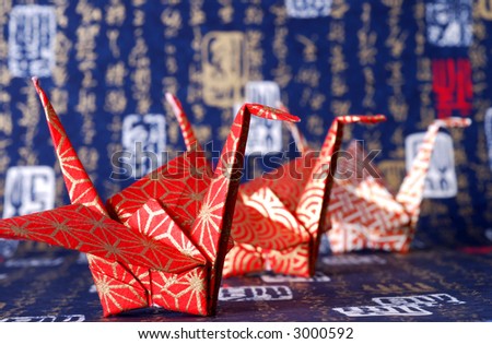 Three Origami Peace Birds