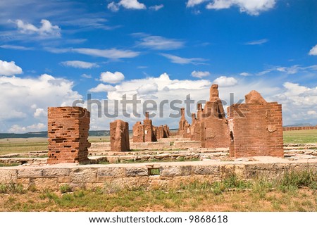 Stone Ruins of Old Army Barracks at Fort Union, New Mexico