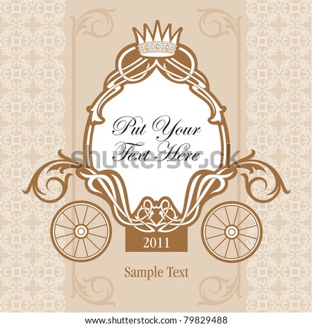 stock vector wedding invitation design with carriage