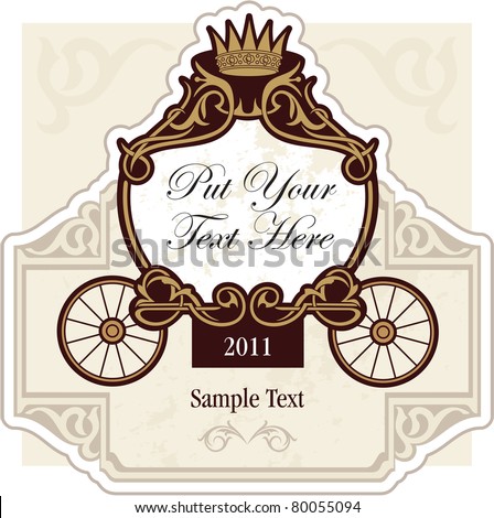 stock vector wedding invitation design with carriage