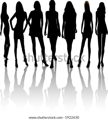 silhouettes of women. Vector women silhouettes