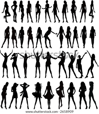 stock vector : Sexy woman silhouettes - vector
