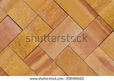 Burnt Orange Brick Work in Zig-Zag pattern