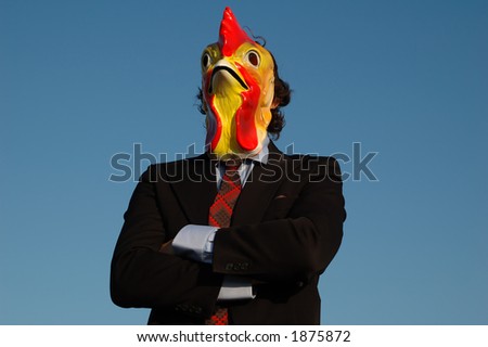 confident business chicken