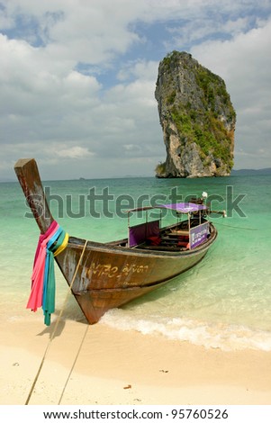 Butiful Thailand, Long tail Boat in Rai Lay Beach ,south of Thailand